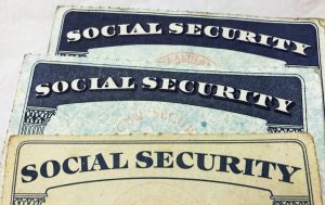 U.S. Social Security card designs over the past several decades are shown in this photo illustration taken in Toronto, Canada on January 7, 2017.  REUTERS/Hyungwon Kang - RC1E446C7870